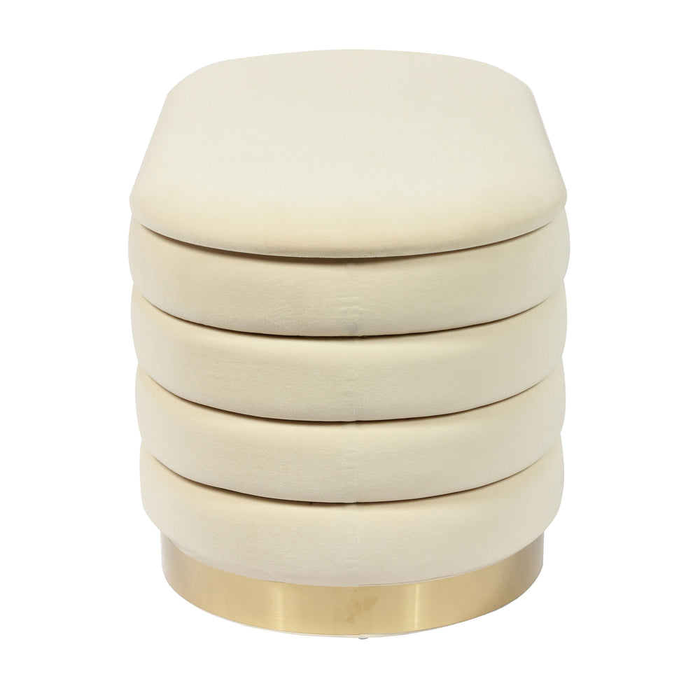 Lillian 31.5" Cream Performance Velvet Storage Bench