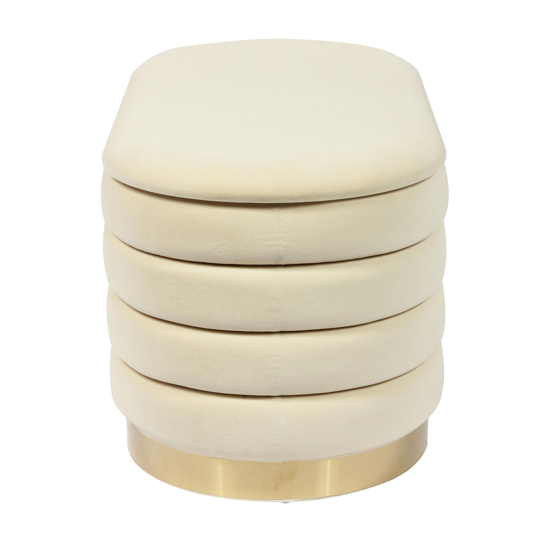 Lillian 31.5" Cream Performance Velvet Storage Bench