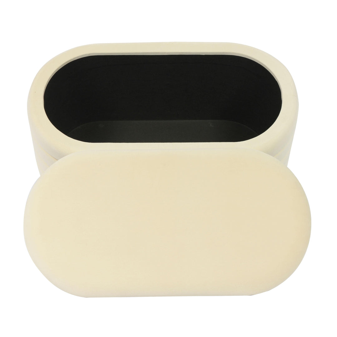 Lillian 31.5" Cream Performance Velvet Storage Bench