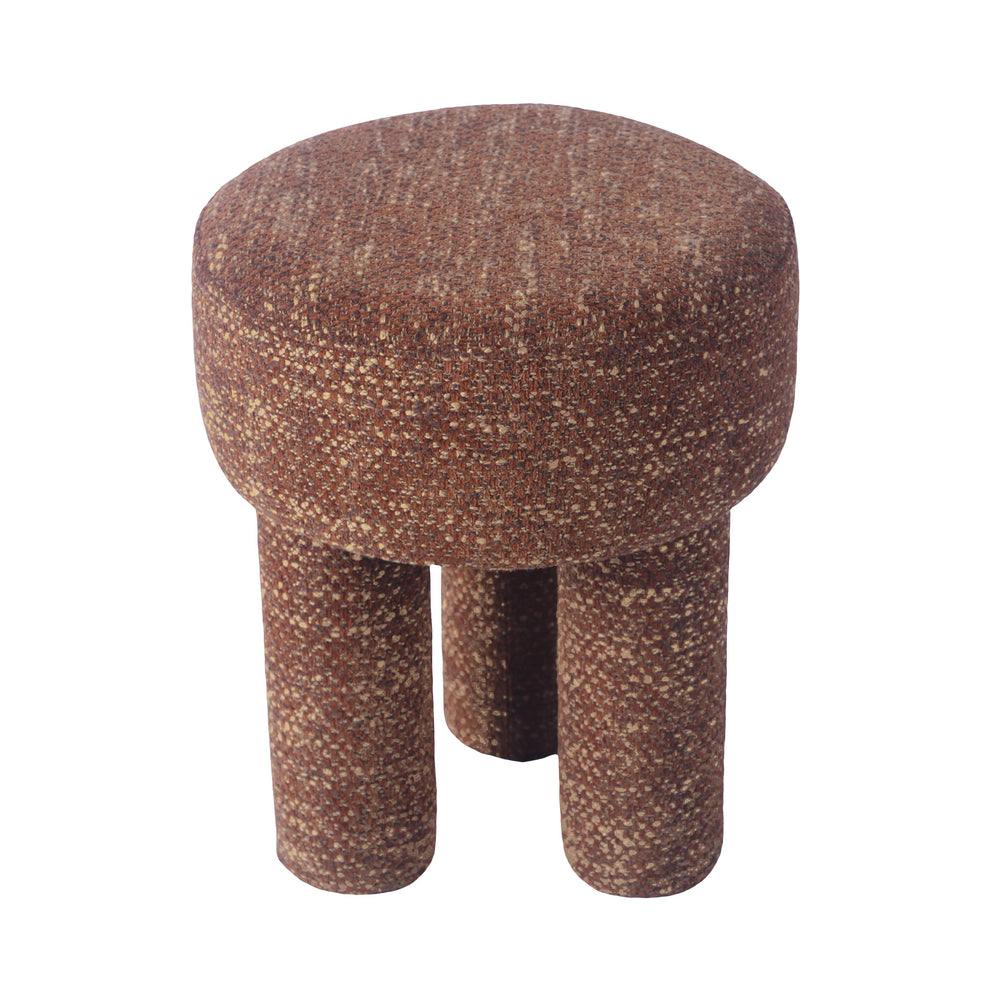 Claire Textured Accent Stool - Brown