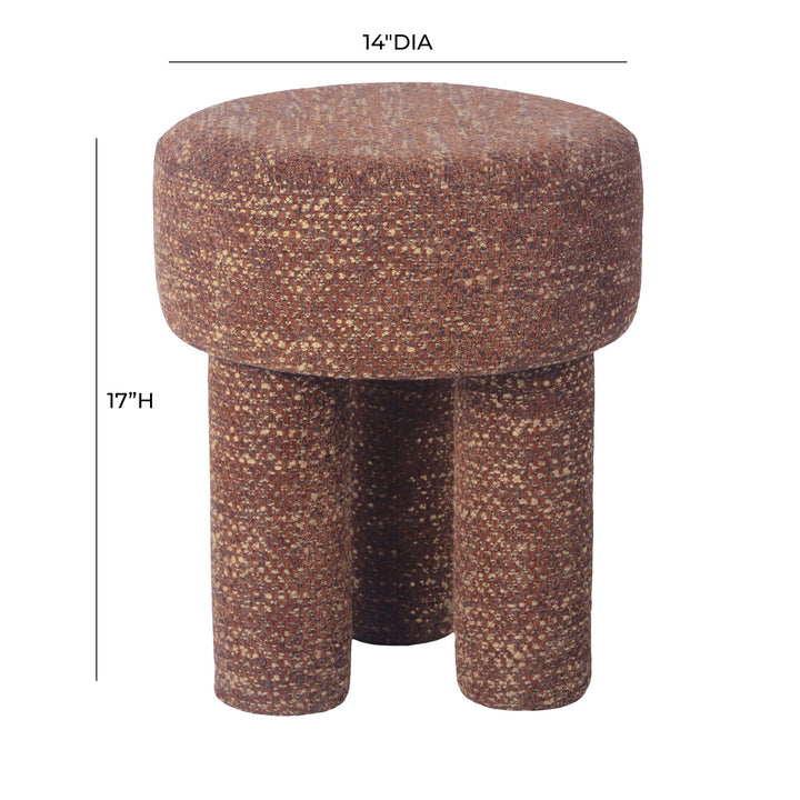 Claire Textured Accent Stool - Brown