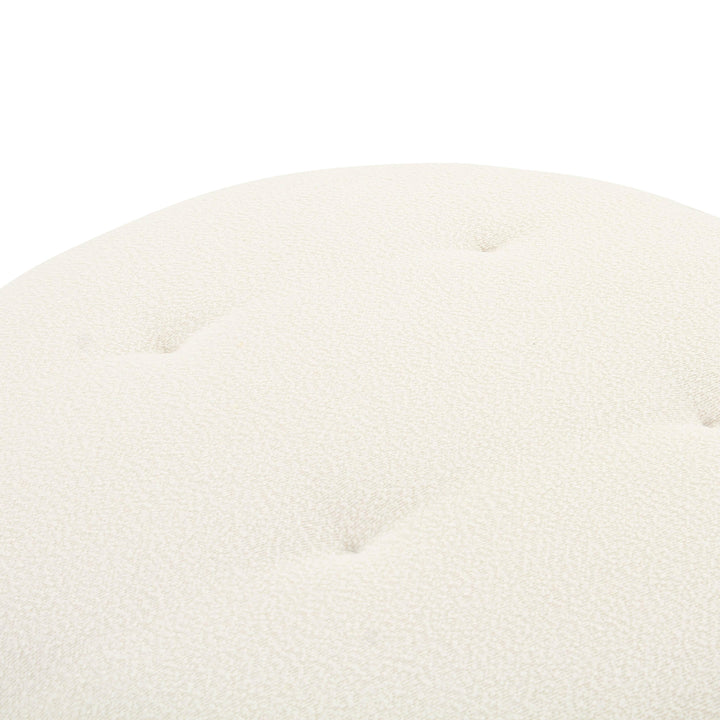 Fickle Cream Performance Boucle Swivel Ottoman