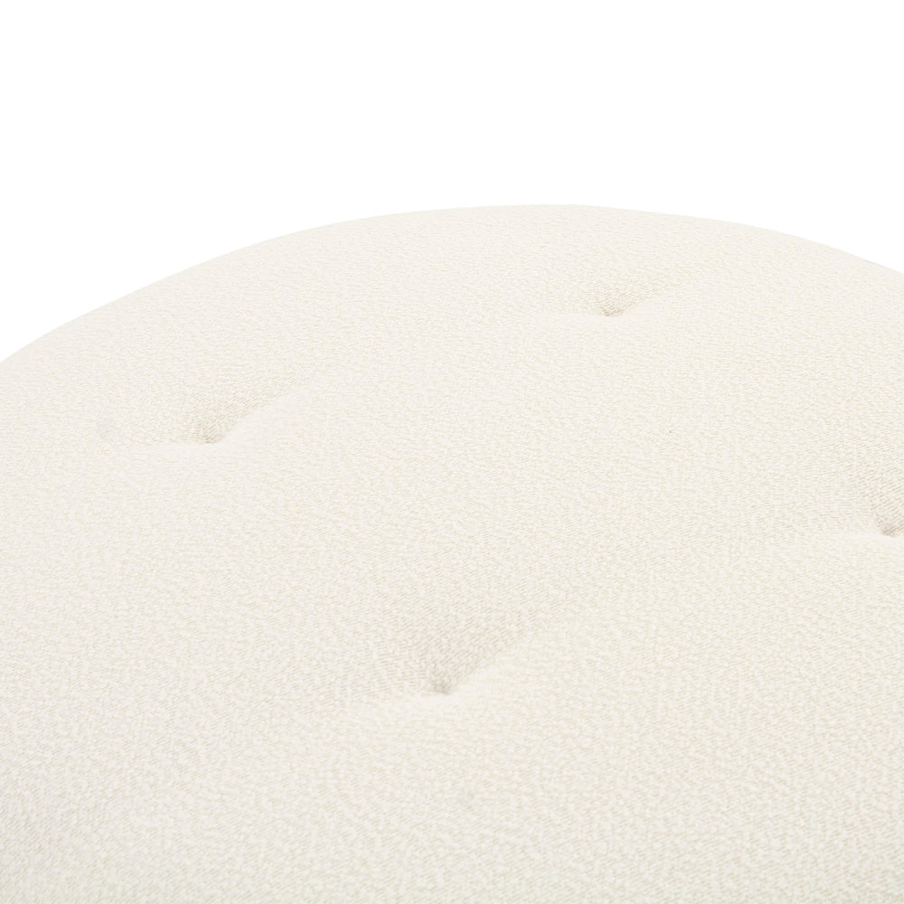 Fickle Cream Performance Boucle Swivel Ottoman