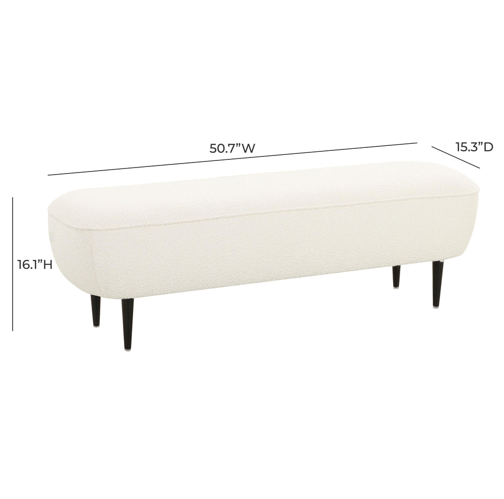 Denise 51" Cream Performance Boucle Bench