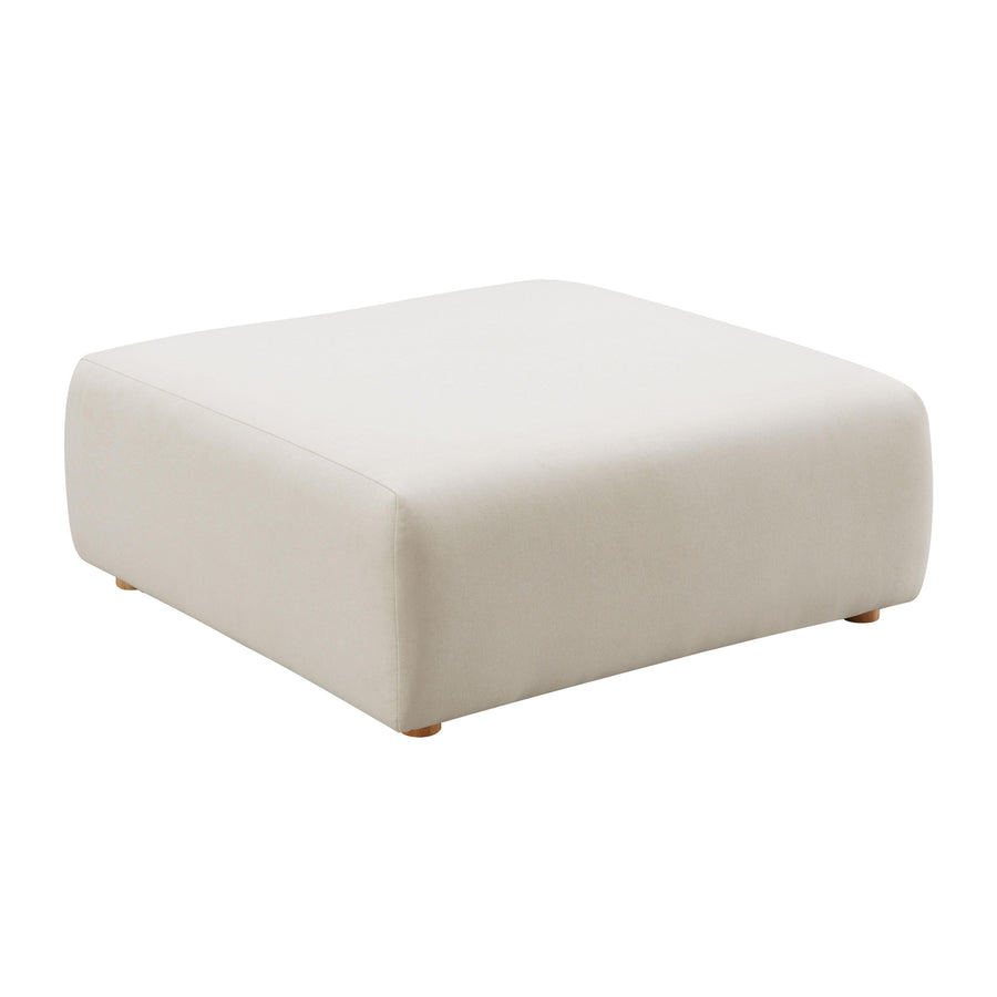 TOV Furniture Hangover Cream Performance Linen Ottoman