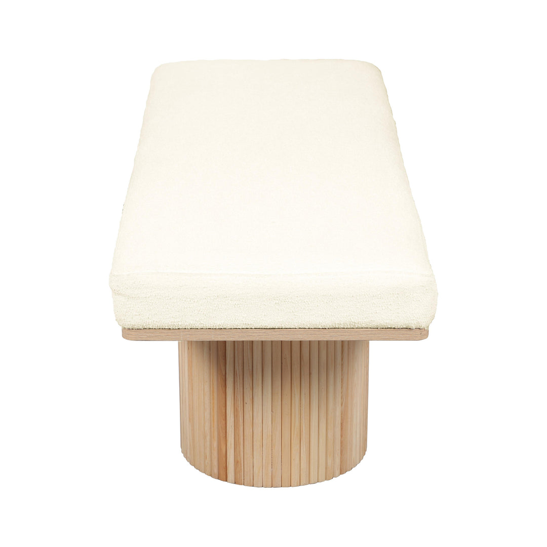 Sagano 48" White Dyed-Yarn Bench