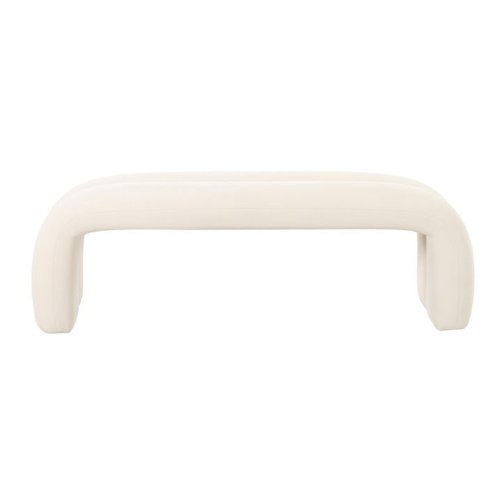 Leigh 56" Cream Performance Velvet Channeled Bench