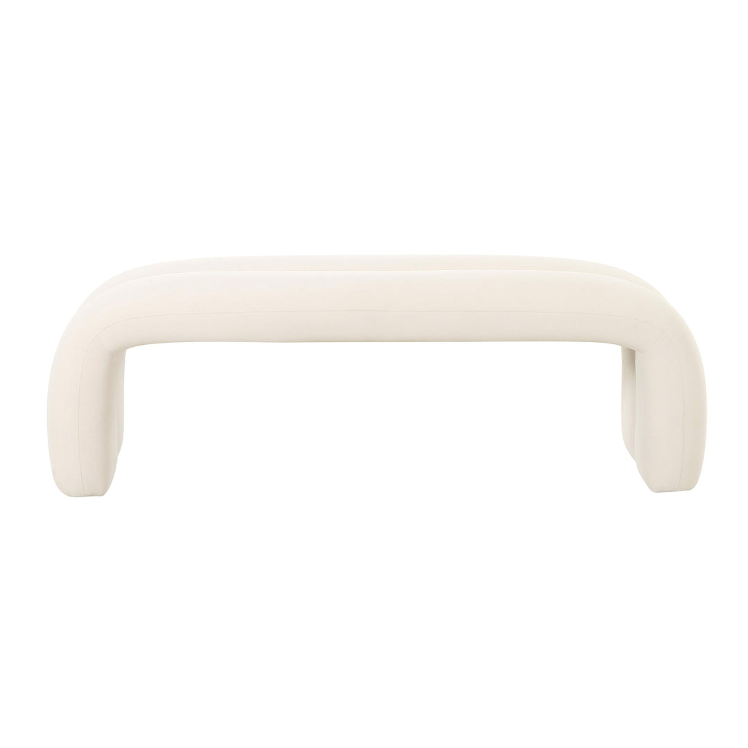 Leigh 56" Cream Performance Velvet Channeled Bench