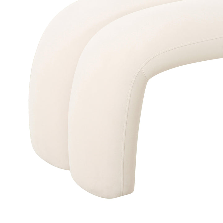 Leigh 56" Cream Performance Velvet Channeled Bench