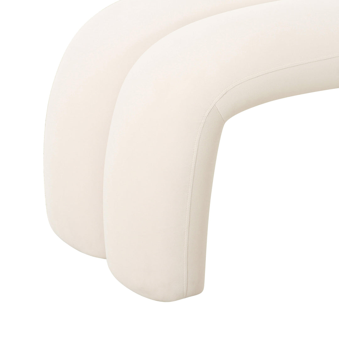 Leigh 56" Cream Performance Velvet Channeled Bench