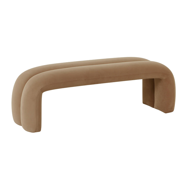 Leigh 56" Taupe Performance Velvet Channeled Bench