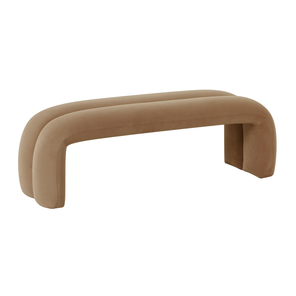 Leigh 56" Taupe Performance Velvet Channeled Bench