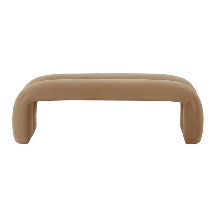 Leigh 56" Taupe Performance Velvet Channeled Bench