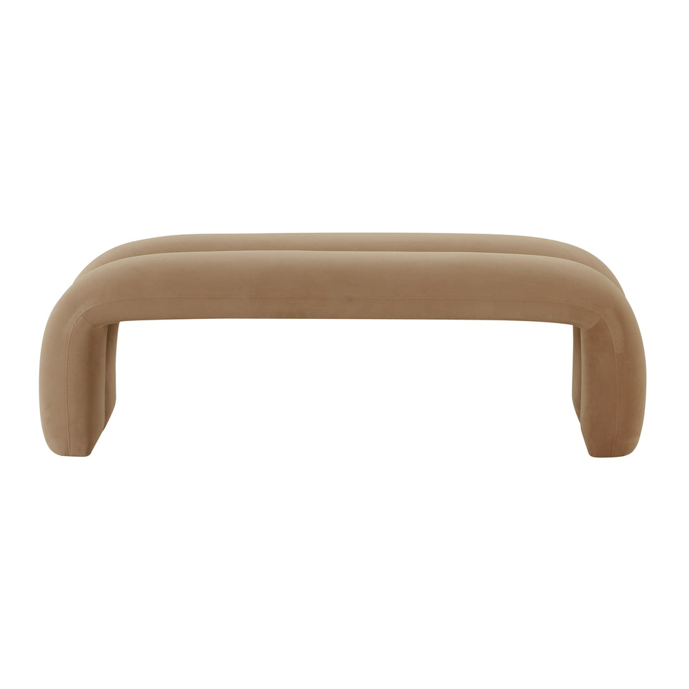Leigh 56" Taupe Performance Velvet Channeled Bench