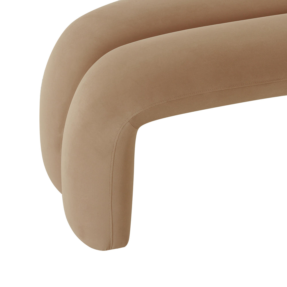 Leigh 56" Taupe Performance Velvet Channeled Bench