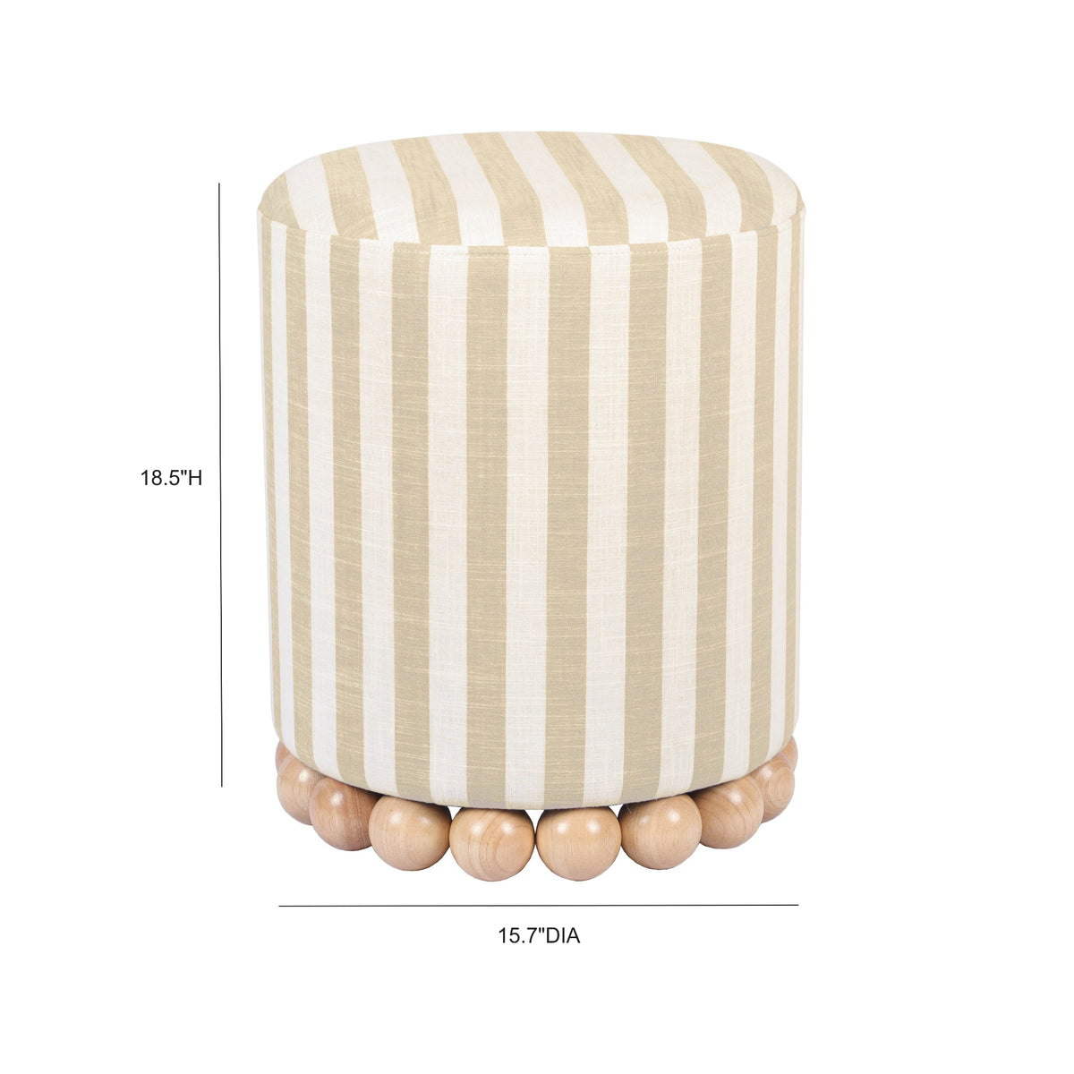 Dex Striped Linen Ottoman