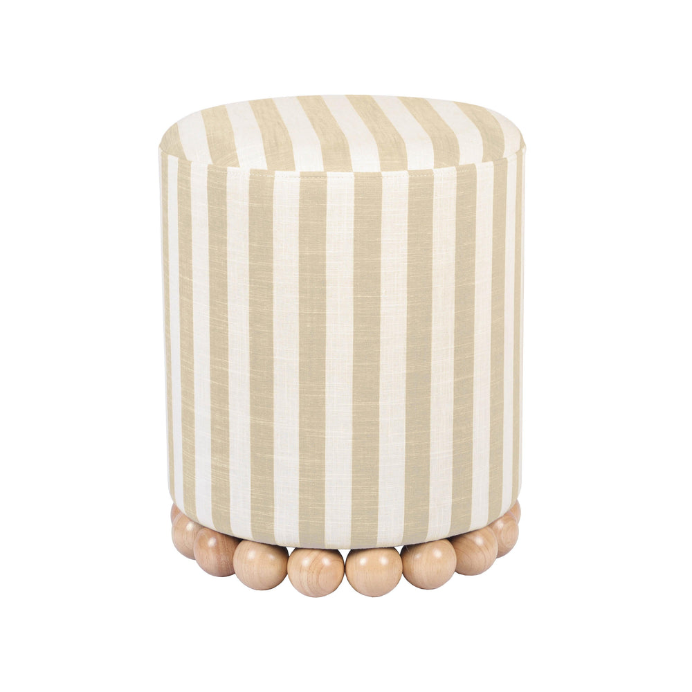Dex Striped Linen Ottoman
