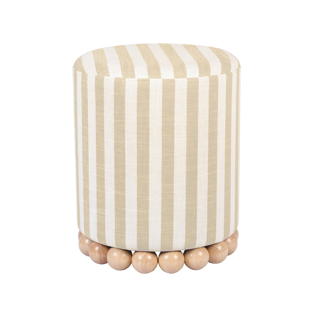 Dex Striped Linen Ottoman