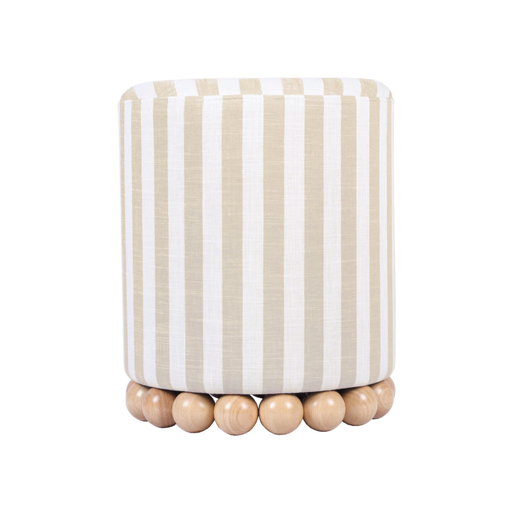 Dex Striped Linen Ottoman