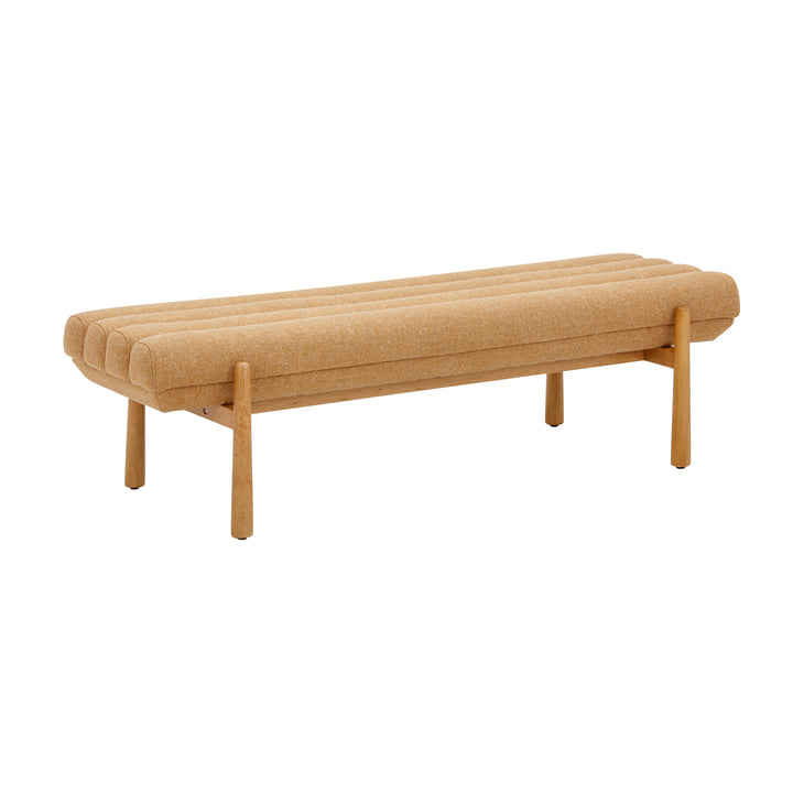 Julianna 56" Yellow Textured Performance Fabric Bench