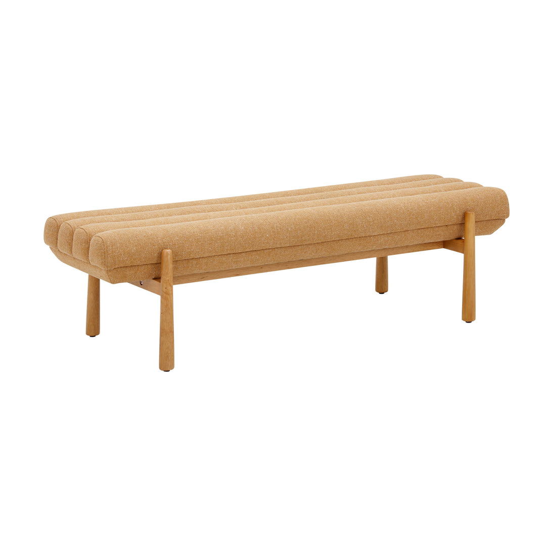 Julianna 56" Yellow Textured Performance Fabric Bench