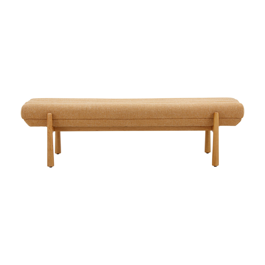 Julianna 56" Yellow Textured Performance Fabric Bench