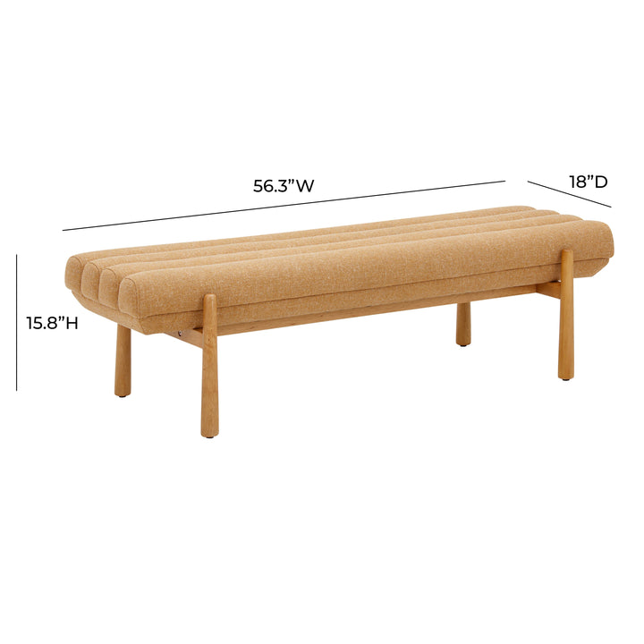 Julianna 56" Yellow Textured Performance Fabric Bench