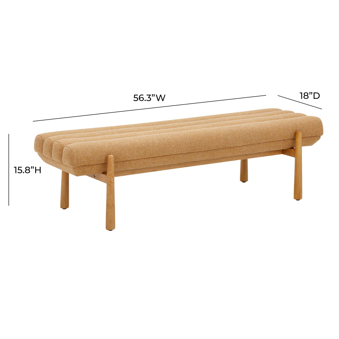 Julianna 56" Yellow Textured Performance Fabric Bench