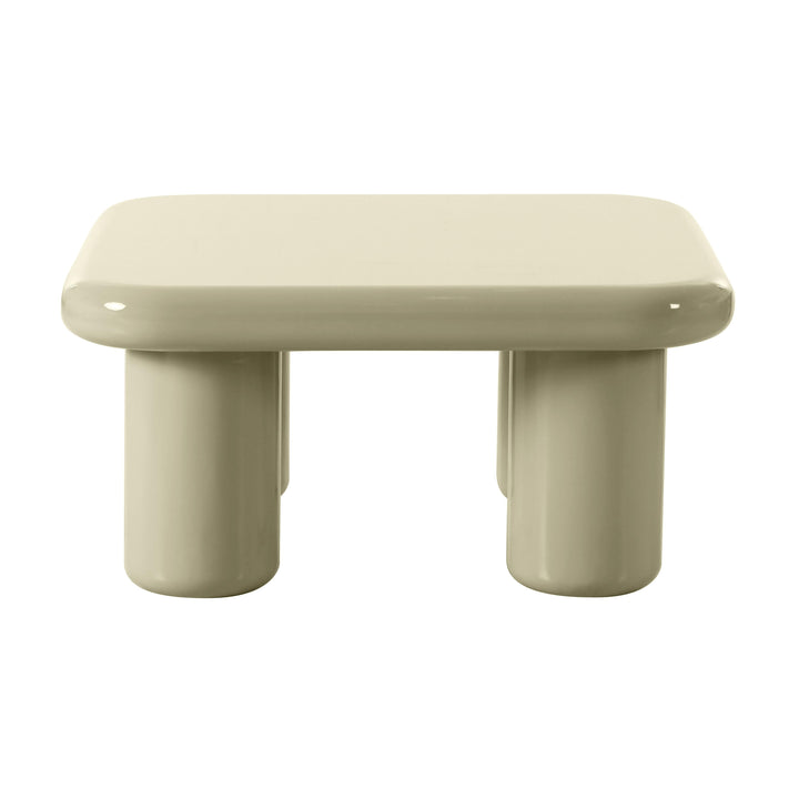 Memphis 33.5" Cream Glossy Square Coffee Table