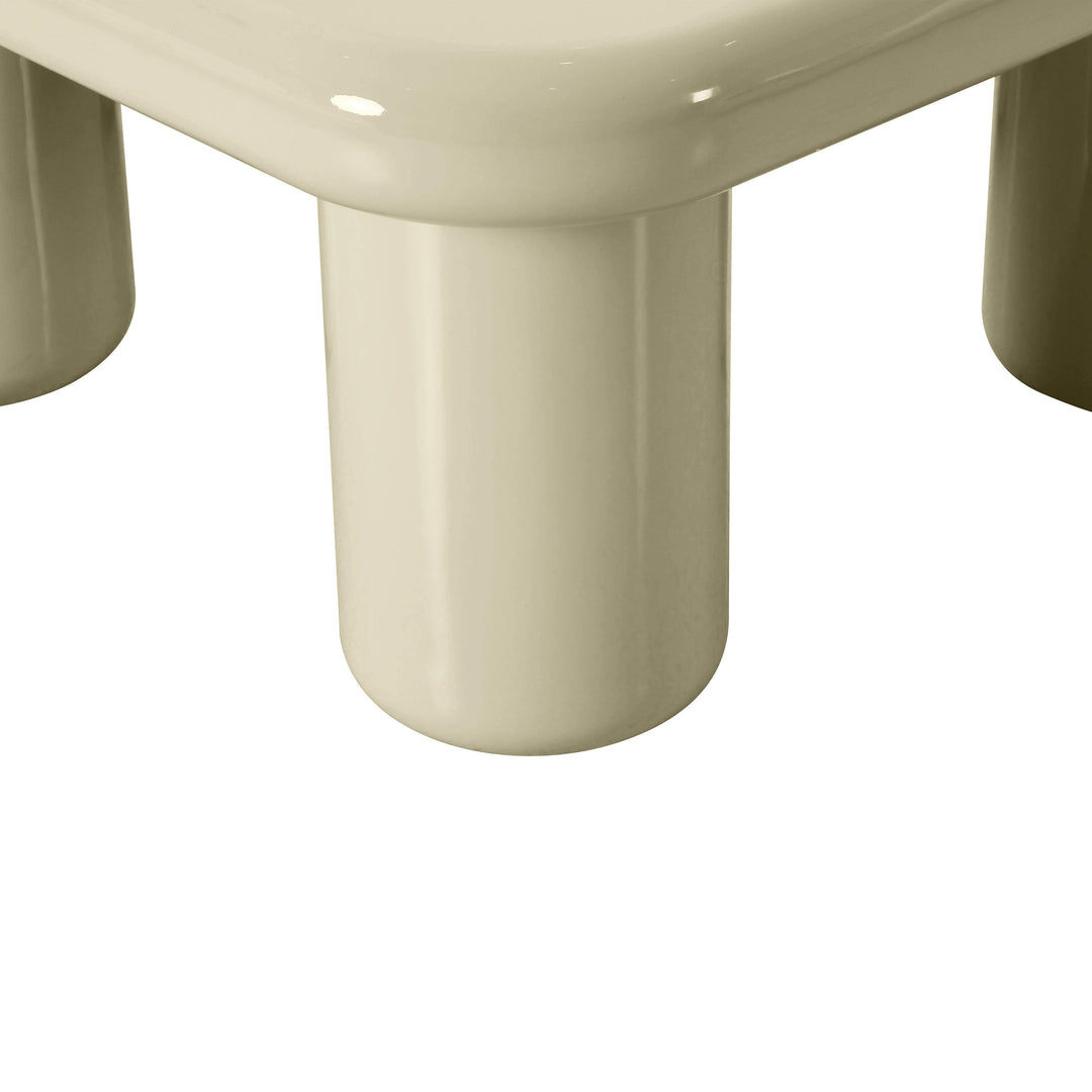 Memphis 33.5" Cream Glossy Square Coffee Table