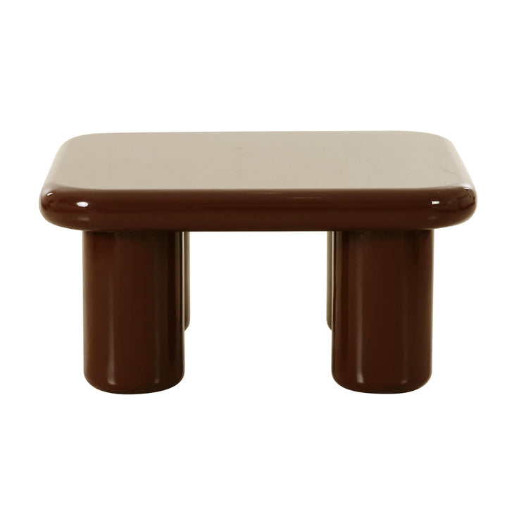 Memphis 33.5" Chocolate Brown Glossy Square Coffee Table