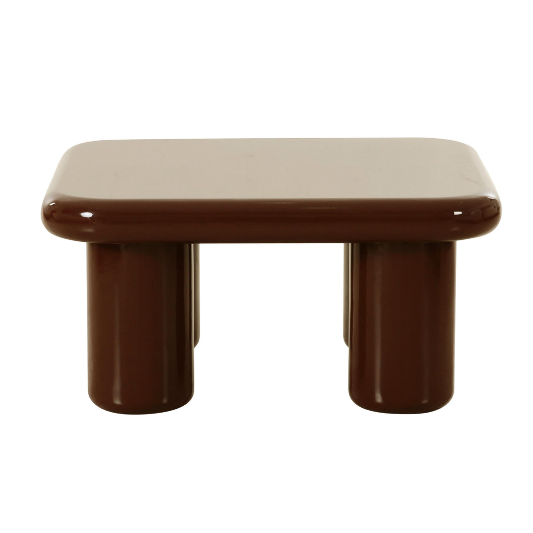 Memphis 33.5" Chocolate Brown Glossy Square Coffee Table