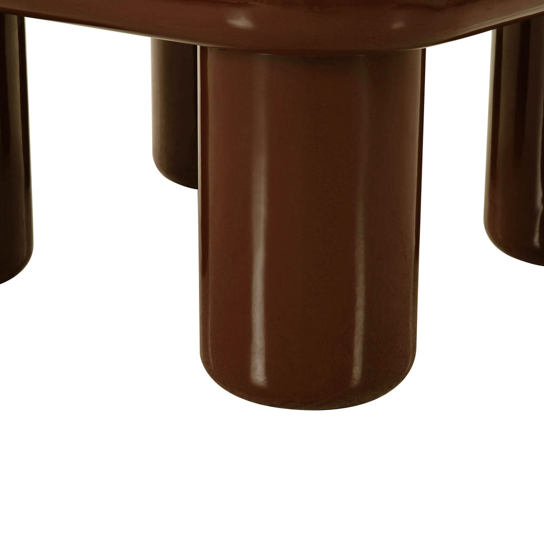 Memphis 33.5" Chocolate Brown Glossy Square Coffee Table