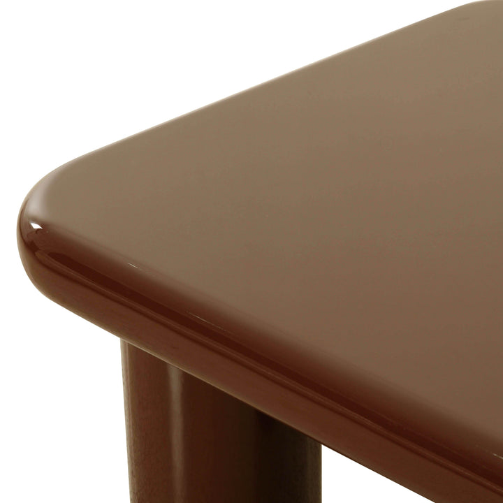Memphis 33.5" Chocolate Brown Glossy Square Coffee Table