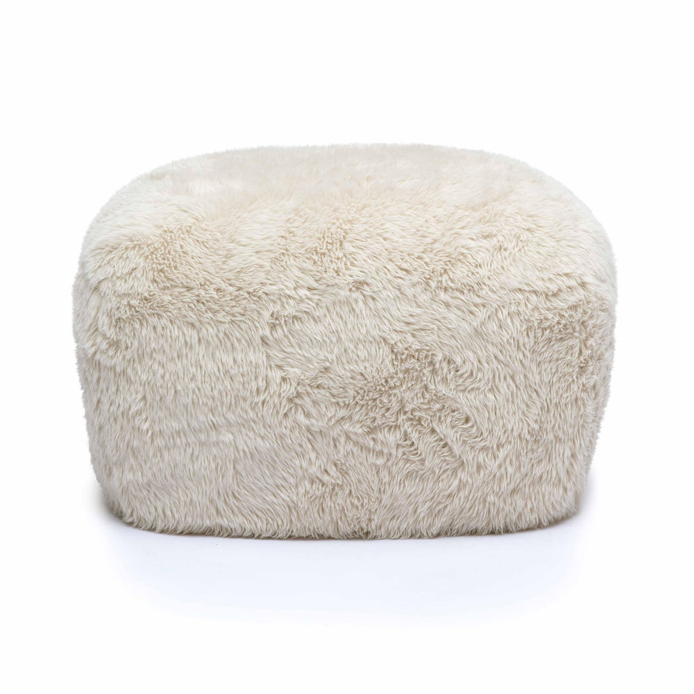 Britt Contract-Grade Vegan Shearling Ottoman - Natural