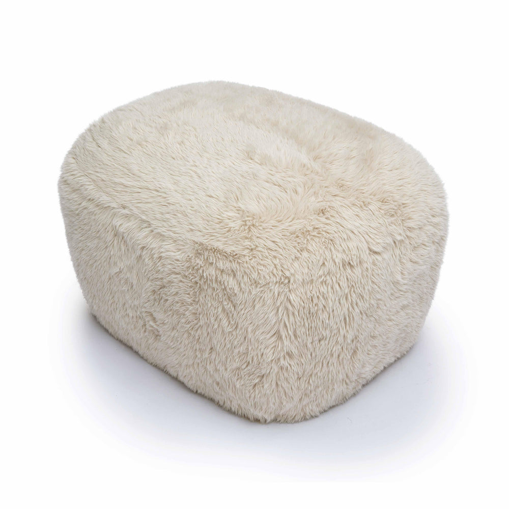 Britt Contract-Grade Vegan Shearling Ottoman - Natural