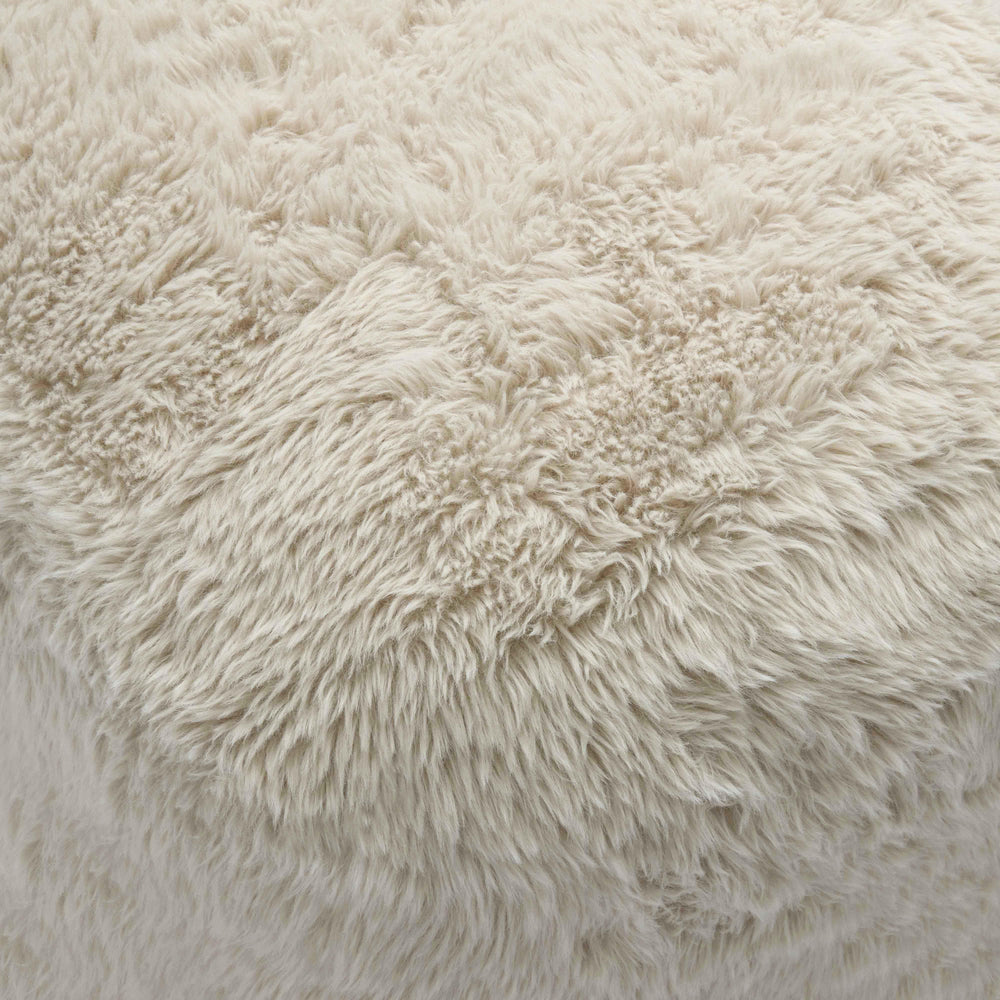 Britt Contract-Grade Vegan Shearling Ottoman - Natural
