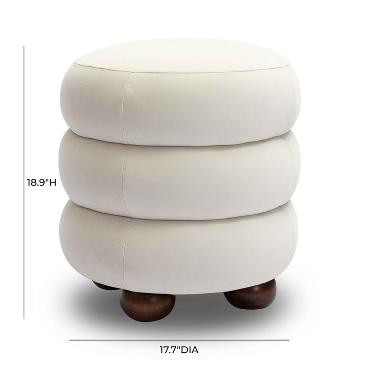 Stefanie Performance Velvet Ottoman