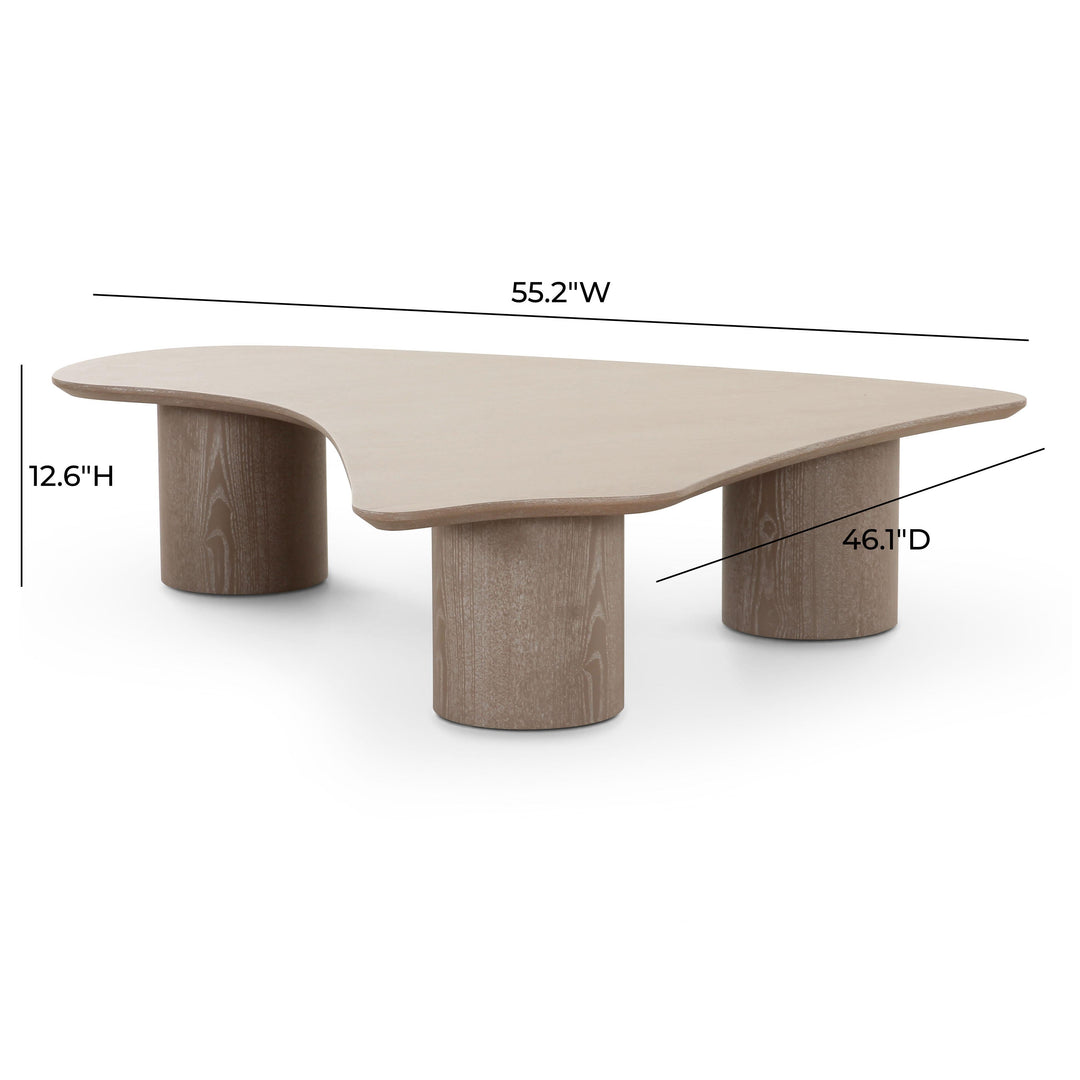 Rhema 55" Washed Ash Organic Low Coffee Table