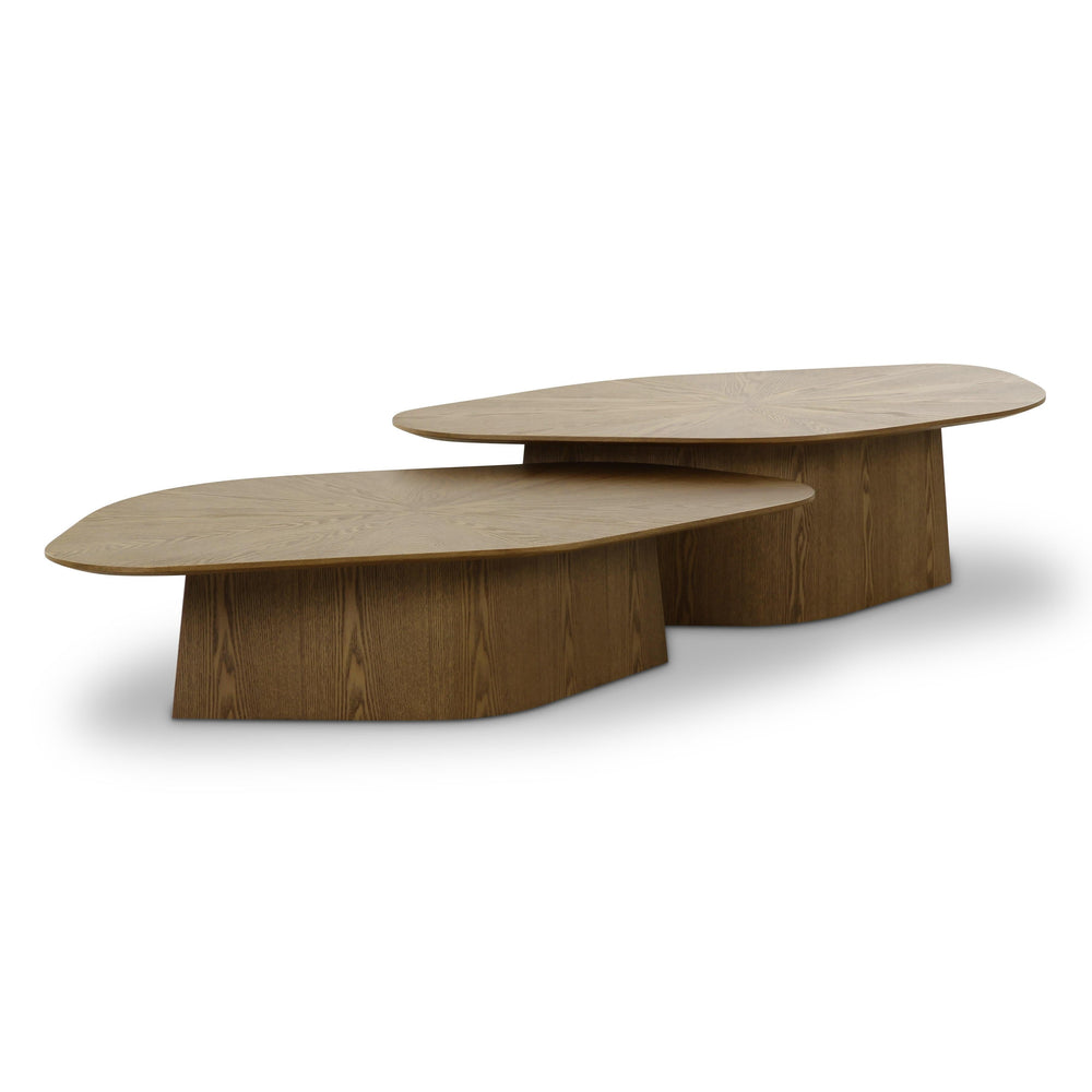 Roche 2-Piece Brown Ash Nesting Coffee Table Set