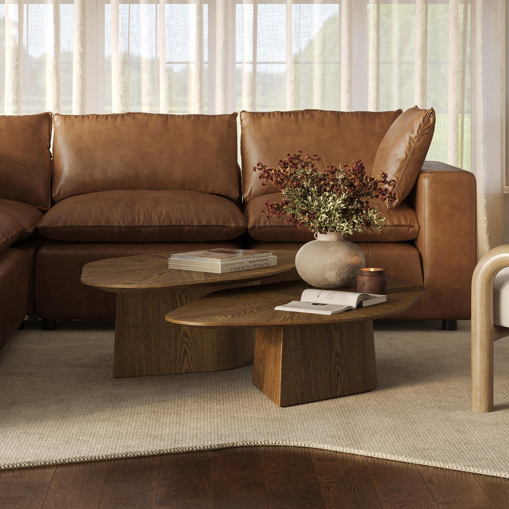 Roche 2-Piece Brown Ash Nesting Coffee Table Set