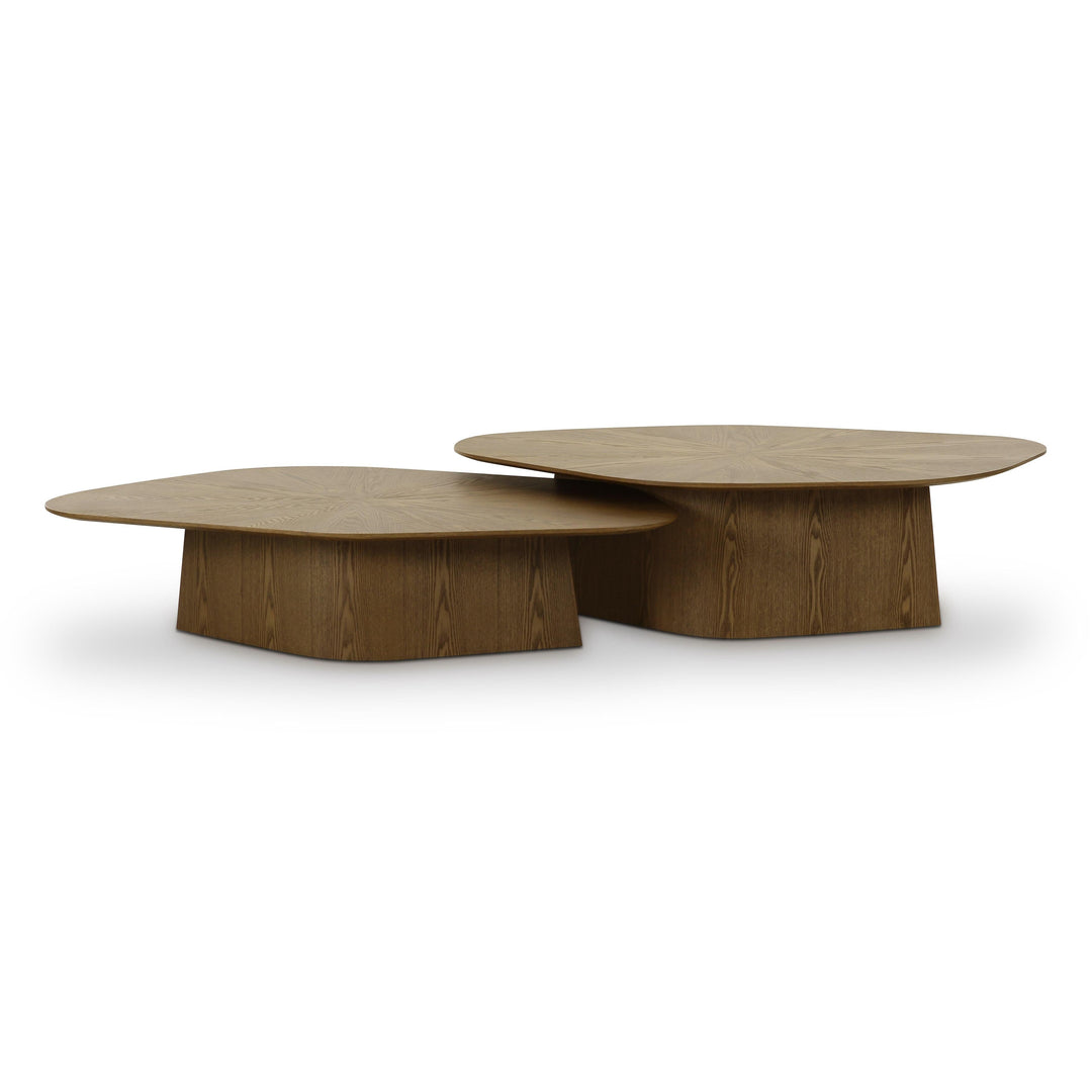 Roche 2-Piece Brown Ash Nesting Coffee Table Set