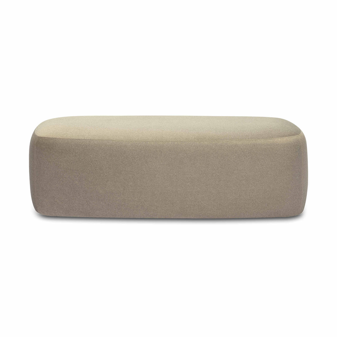 Graceland 54" Taupe Performance Faux Mohair Bench
