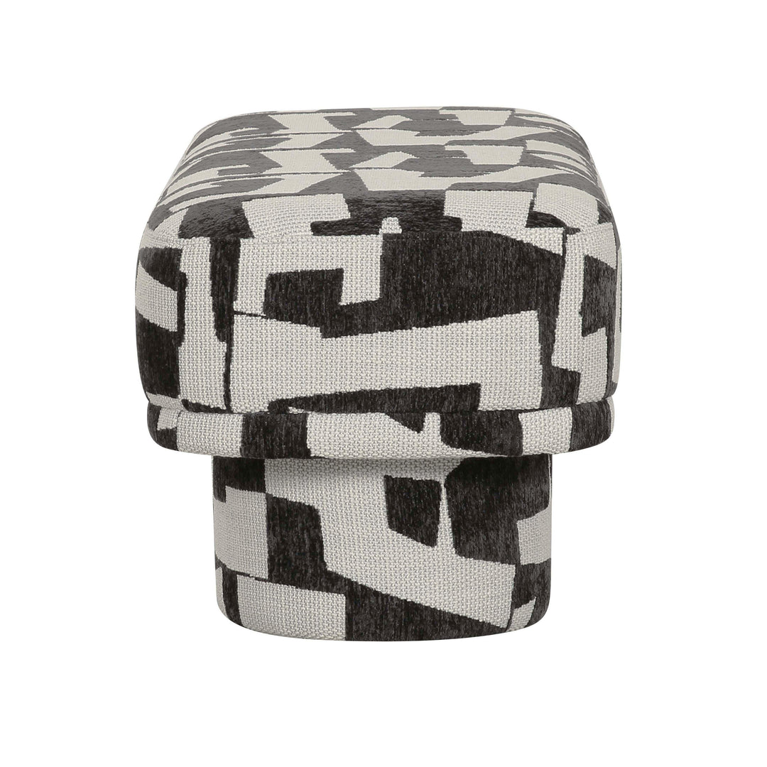 Lena 47" Black and White Performance Jacquard Bench