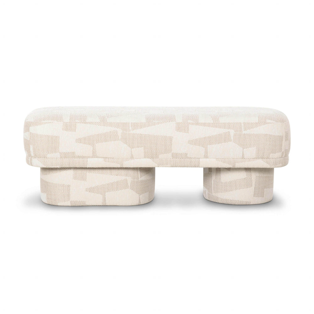 Lena 47" Cream Performance Jacquard Bench