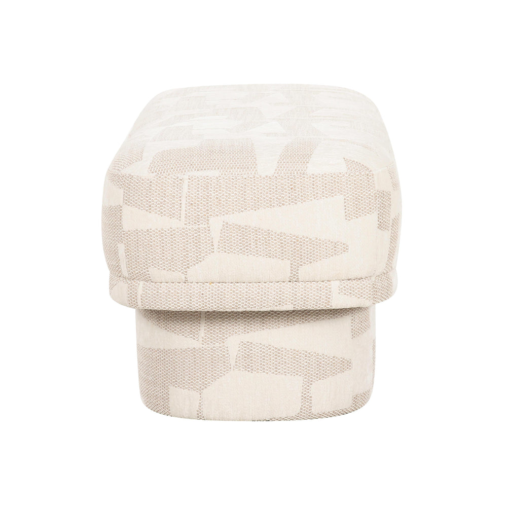 Lena 47" Cream Performance Jacquard Bench