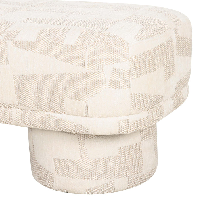Lena 47" Cream Performance Jacquard Bench