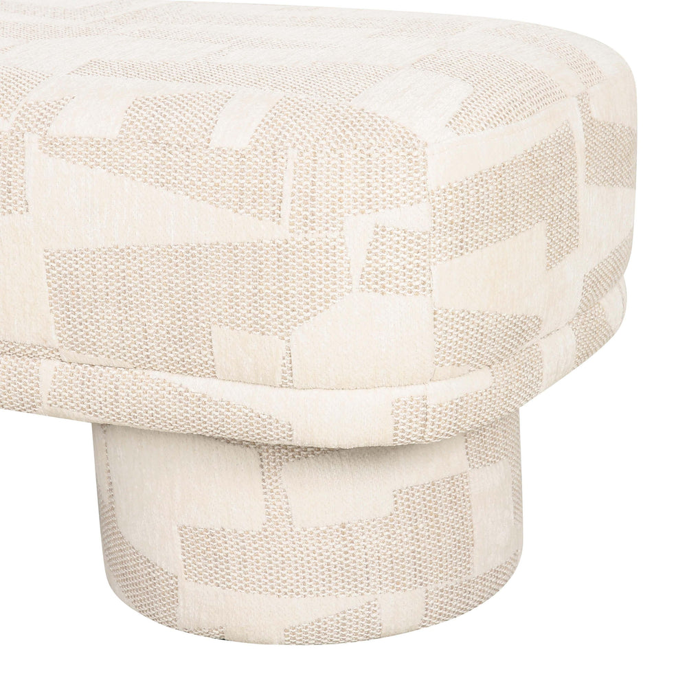 Lena 47" Cream Performance Jacquard Bench
