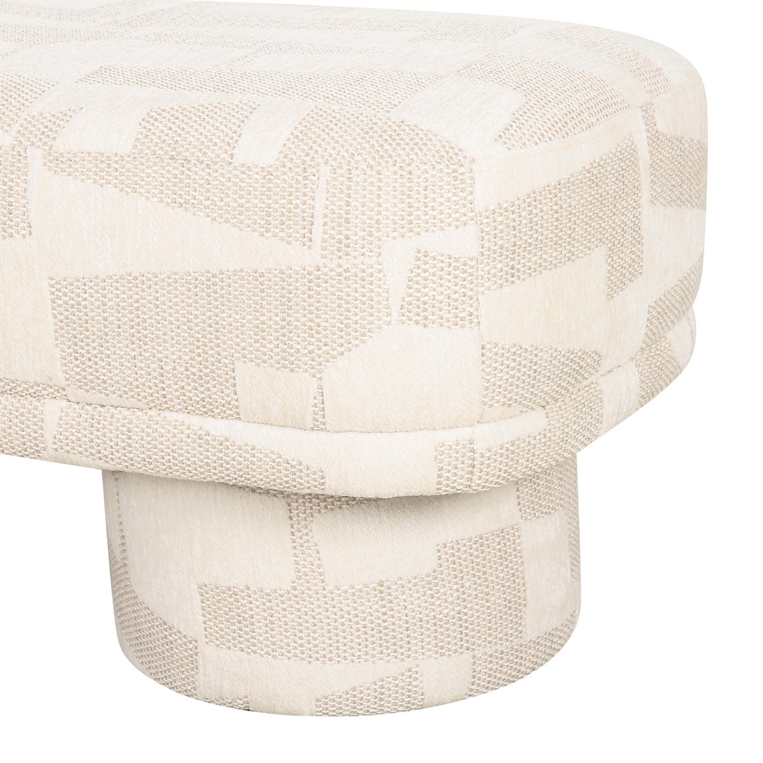 Lena 47" Cream Performance Jacquard Bench