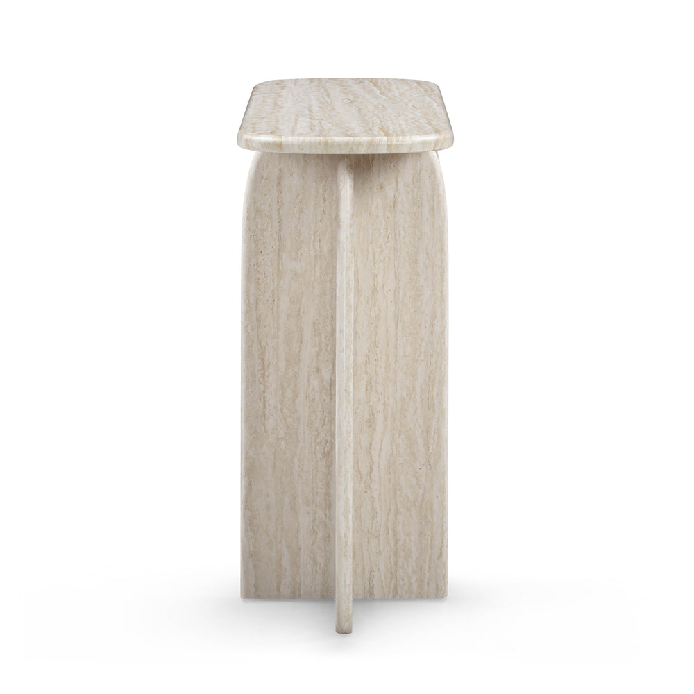 Clementine 48" Faux Travertine Console Table